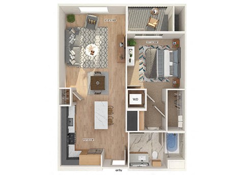 A3 Floorplan Image at Chroma Apartments in Canoga Park CA